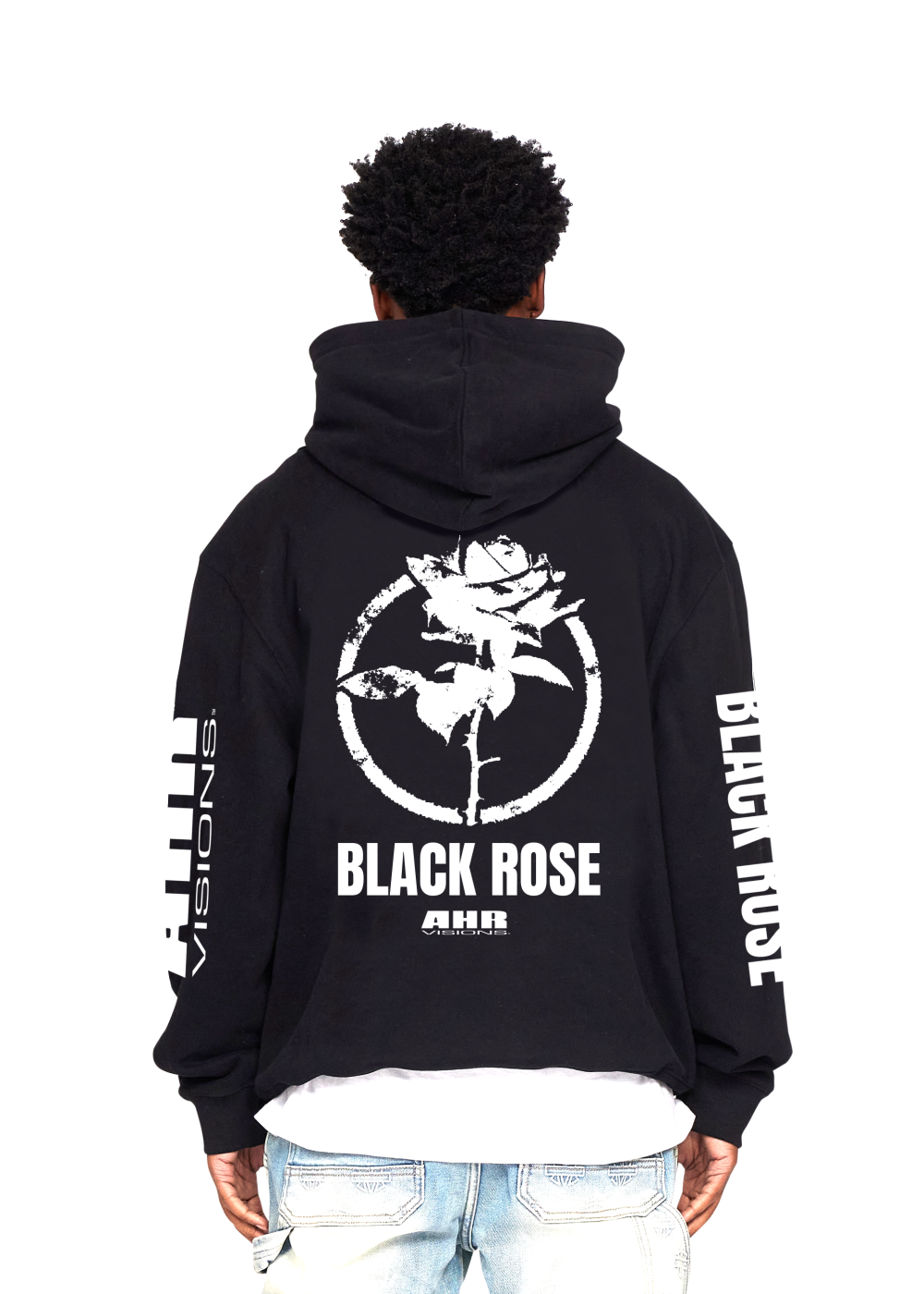 BLACK ROSE - Graphic Rose hoodie 